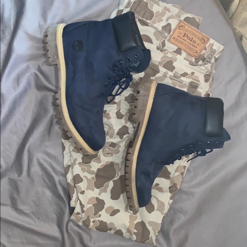 RARE! Navy Blue Camouflage Timberland Anti Fatigue